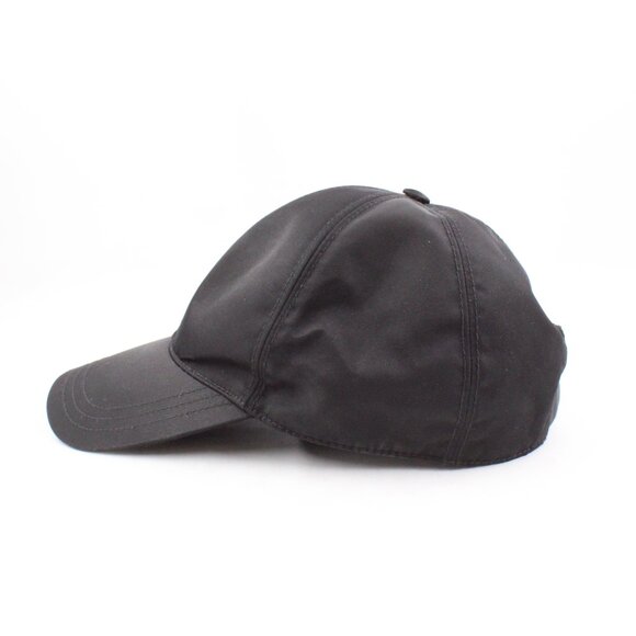 Pre-Owned Prada Re-Nylon Baseball Cap with Metal Logo Plaque in Black Size XXL - Picture 3 of 11